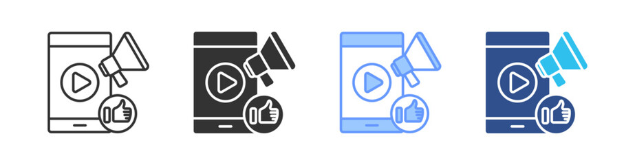 Social Media Marketing Multi Style Icon Set Vector 