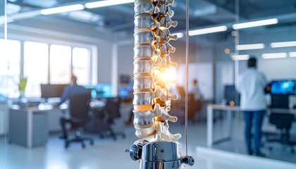 Analyzing Spine Model with Light in Modern Office Setting