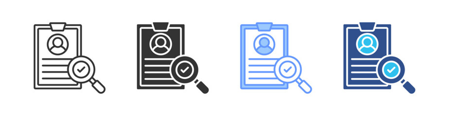 Cv Multi Style Icon Set Vector 