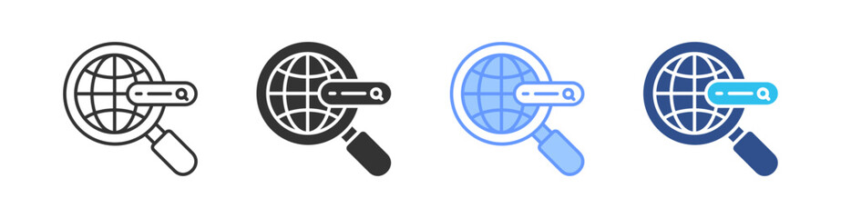 Search Engine Multi Style Icon Set Vector 