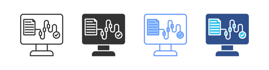 Process Multi Style Icon Set Vector 