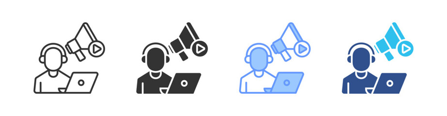 Freelancer Multi Style Icon Set Vector 