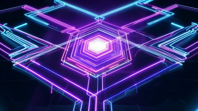 Abstract technology background featuring a blue circuit board pattern with digital lines illustrating a microchip processor design
