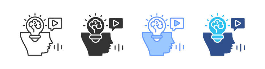 Idea Multi Style Icon Set Vector 