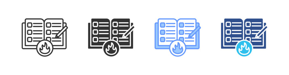 Writing Multi Style Icon Set Vector 