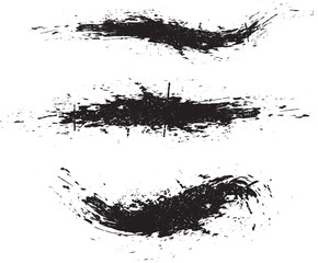 set of grunge black ink splashes vector, grunge ink splashes, Black ink grunge splashes with a dirty splat texture border for a liquid art design