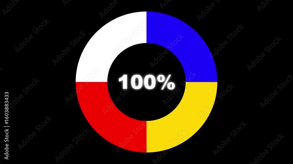 Poster infographic pie chart percentage graph animation vector illustration of an alpha channel background 