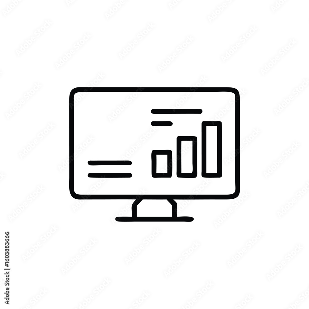 Fototapete Web dashboard vector icon in minimalist line art style. Ideal for use in UI kits, digital services, and monitoring tool presentations silhouette illustration