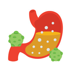 Stomach Cancer Flat Vector Icon Eps 10 Files