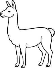 Fototapeta premium Llama Outline Icon. Minimalist Line Art Vector Illustration for Design