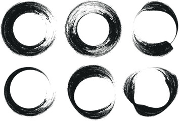 set of ink stains, set of ink splashes vector, Hand-Drawn Circle Brush Strokes, Vector set of colorful ink splash circle design elements for web icons or labels