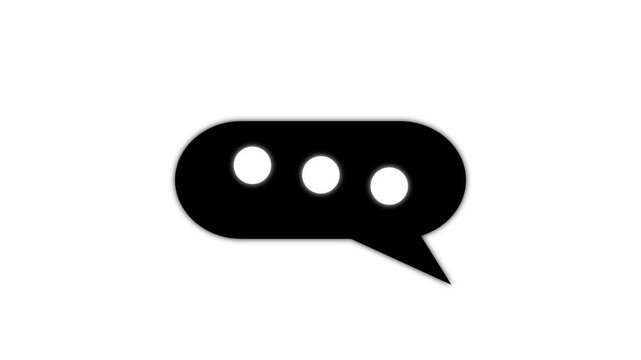 Message typing animation icon, a thought bubble, a simple typing or thought dot in an email or text message slowly pulsates. Typing loading dots on background. Loading is indicated by a dot. Load dot 