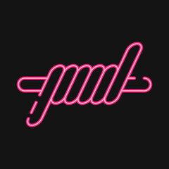 Icon barbed wire. Military and war elements. Icon in neon style.