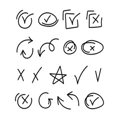 check mark icon set illustration