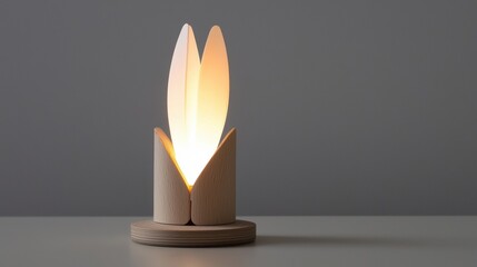 A modern lamp with a unique design.