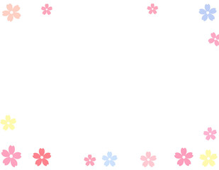 Fototapeta premium 小さな花が舞っている背景透過のイラスト