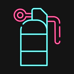 Icon smoke grenade. Military and war elements. Icon in neon style.