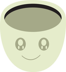 Cute Face Light Green Pot