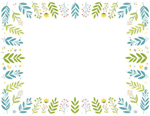 Obraz premium ボタニカルで涼し気な緑のフレーム