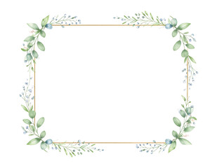 Naklejka premium ボタニカルな緑のフレーム