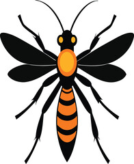 Close-up of ichneumon wasp on natural background, detailed insect photography, ichneumonidae family, parasitic wasp, macro shot for biology, nature, entomology, pollinator, wildlife free image.