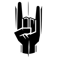 Silhouette of rock n roll symbol