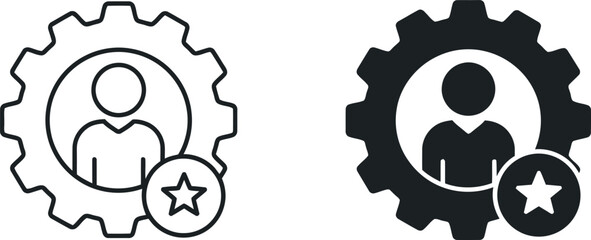 User profile settings gear icon with star