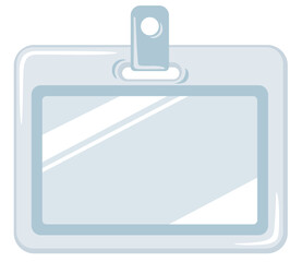 透明ビニール素材のIDカードケースのベクターイラスト素材(Vector Illustration of Transparent Vinyl ID Card Holder)
