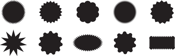 Zig-zag circle black collection color icon, Sale and discount, circle frame vector sign, Undulating round frame.Rounded zig-zag circle in colors vector,
