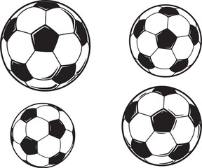 Obraz premium Classic Black and White Soccer Ball Icon – Clean Isolated Vector Design
