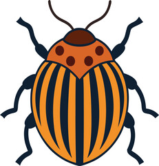 Close-up of Colorado potato beetle on green leaf, pest insect damaging potato crops, agricultural pest, macro insect photography, nature, garden, pest control, beetle species, outdoor macro shot