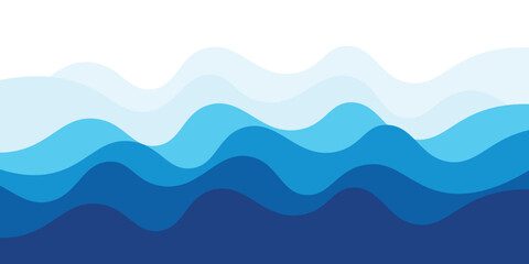 Sea waves layered vector background illustration and sea beach modern design eps10
