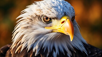 Obraz premium Bald Eagle Close-up Portrait with Colorful Background.