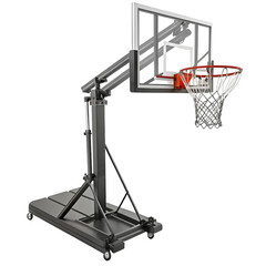 Outdoor basketball hoop with metal pole and net © Youru