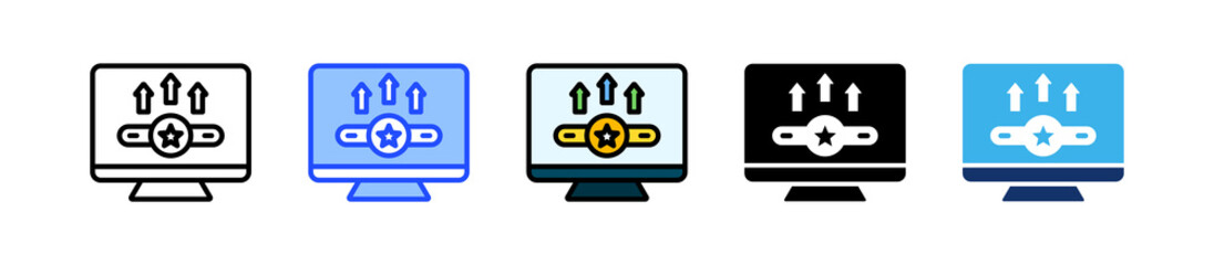 Level Up Icon Collection With Multiple Styles