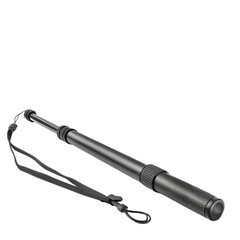 Black flexible resistance training bar with grip and loop, ideal for arm strengthening