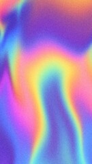 Fluid iridescent gradient in neon purple, orange, yellow. 90s, Y2K style, colorful glow, smooth transitions. Wallpapers, digital art, modern 90s, 2000s, summer visuals, creative banner.