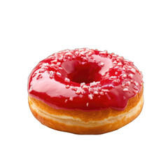 Red glazed donut, sugared