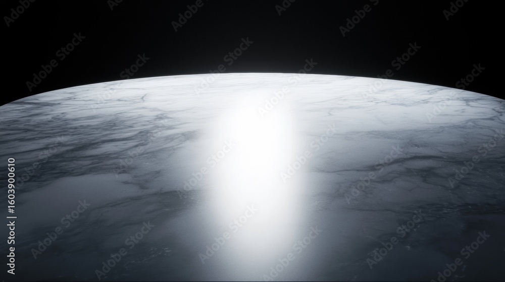 Poster a planet with a bright light source in the center.