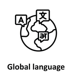 Global language Vector Icon which can easily modify or edit