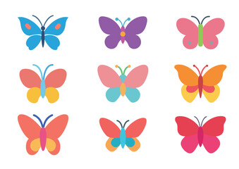 Fototapeta premium Butterfly Vector Illustration Set