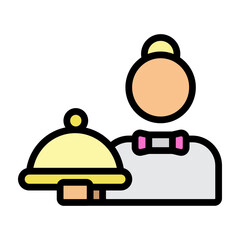 Waitress Vector Filled Icon Design