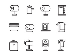 Toilet paper holder ultra minimalist 2D line art 