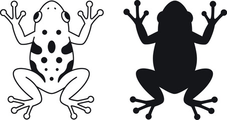Frog silhouette outline vector art