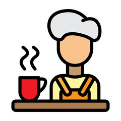 Barista Vector Filled Icon Design