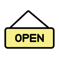 Open Sign Vector Filled Icon Design