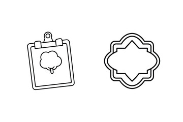 Clipboard with tree and decorative frame nature drawing