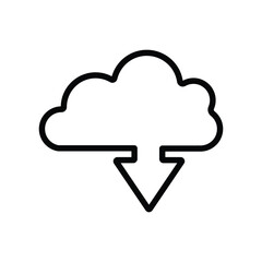 Black outline depicts a cloud with a downwardpointing arrow below indicating a download icon
