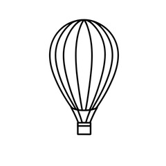 Obraz premium Hot air balloon minimal black and white line drawing