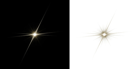 gold star light flare effect shine glow on transparent background. golden light sun shiny. effect magic light glow. ray gold. splash light. PNG file